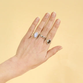 Vintage Luna Smoky Quartz ring silver